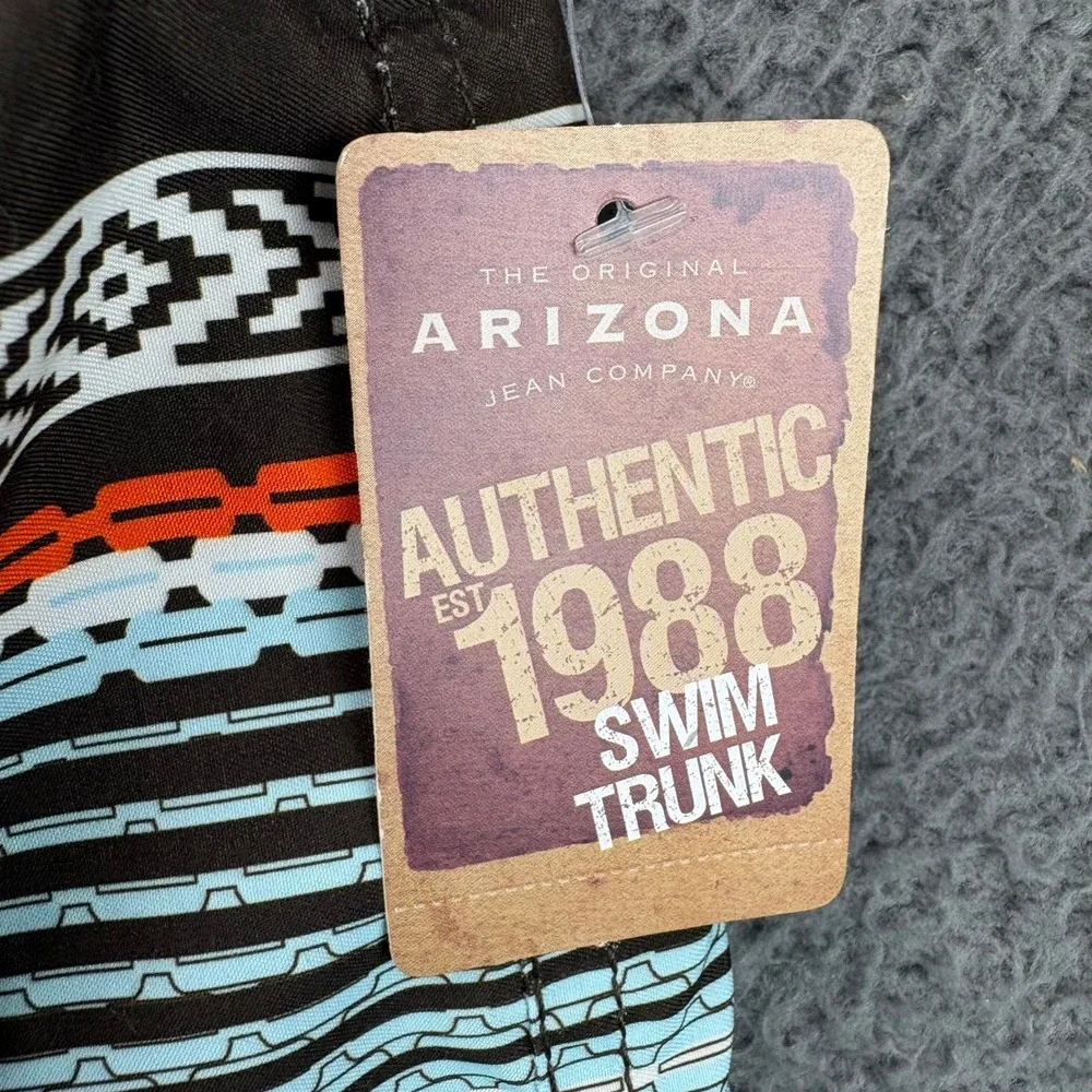 Arizona Jean Co Mens XXL Swim Trunks Striped Aztec Southwestern Board‎ Shorts